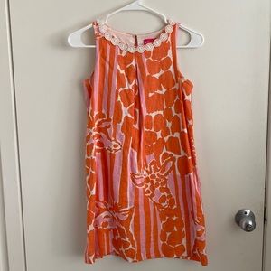 Lilly Pulitzer Pink and Orange Giraffe Dress for Girls/Kids
